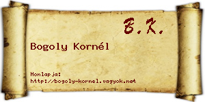 Bogoly Kornél névjegykártya