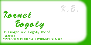 kornel bogoly business card