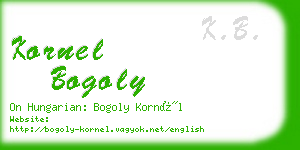 kornel bogoly business card